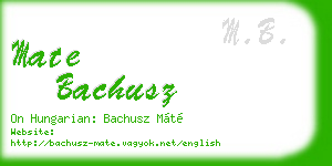 mate bachusz business card