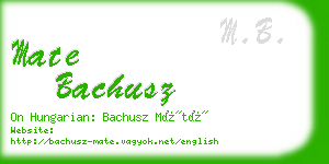 mate bachusz business card